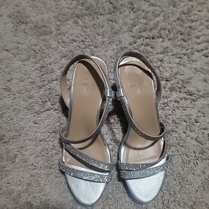 Naturalizer Silver Strappy Sandals
